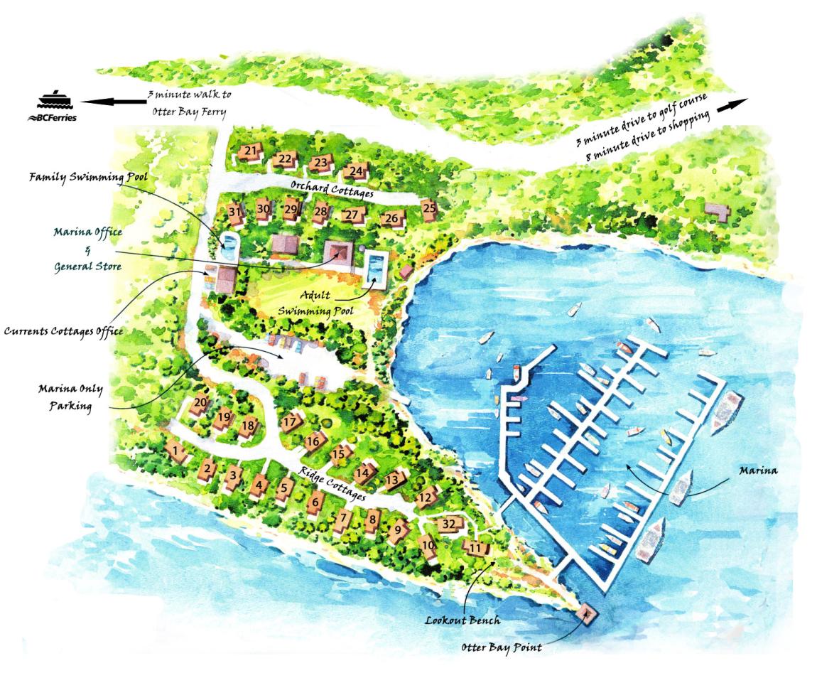 Currents Resort Cottage Map